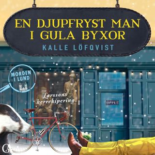 En djupfryst man i gula byxor