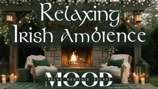 Spring Patio Ambience - Cozy Outdoor Fireplace | St. Patrick’s Day Study & Relaxation