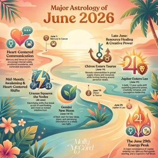 Major Astrology of June 2026 ~ Uranus squares Nodes of Fate, Chiron in Taurus, Jupiter in Leo