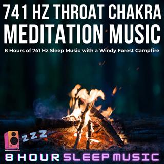 🌲 8 Hour 741 Hz Throat Chakra Meditation with Windy Forest Campfire | Energy Balance & Emotional Clarity 🧘♂️