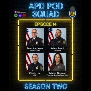 Season 2, Episode 14; Deputy Chief Sean Aardema, Detective Adam Roach, Forensics Supervisor Kristen Norman, and SPO Carrie Lee