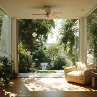 Cooling Garden Room Ceiling Fan with Birds | High Summer Soundscape