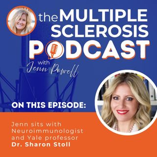 Jenn sites with Neuroimmunologist and Yale professor Dr. Sharon Stoll