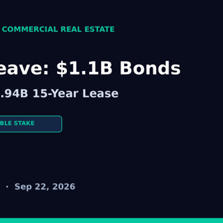 CoreWeave: $1.1B Bonds Back 76 MW, $2.94B 15-Year Lease — CRE AI Briefing, Sep 22, 2026