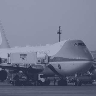 Two planes, a president and a catering truck