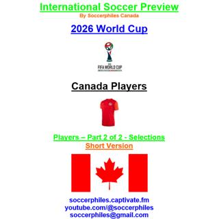 2026 FIFA World Cup – Canada Players Short Version – Part 2 of 2