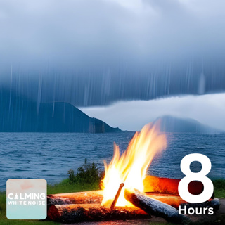 Crackling Fire on a Rainy Night by the Sea (8 Hours) | Rain and Campfire ASMR