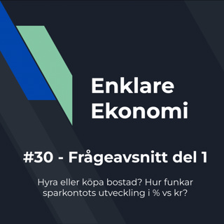 #30 - Hyra eller köpa bostad? Sparkontots utveckling procent vs. kronor, vad är rätt?