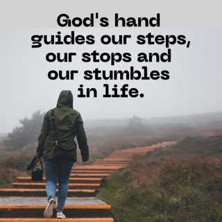 God's hand guides our steps, our stops and our stumbles in life