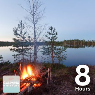Campfire near Small Stream (8 Hours) | White Noise & Nature Sounds for Sleep