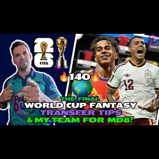 NO 140 IN THE WORLD! 🌍ALL IN ON SPAIN? | THE FINAL/MATCHDAY 8 WORLD CUP FANTASY TIPS & MY TEAM! 🔥🎉✅