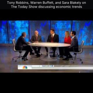 Tony Robbins, Warren Buffett, and Sara Blakely on The Today Show discussing economic trends
