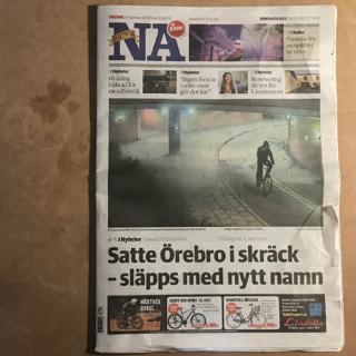 Nerikes Allehanda publicerar “örebromannens” namnbyte, svajande namnlinje om kulturprofilen, GDPR påverkar öppenheten i kommuner