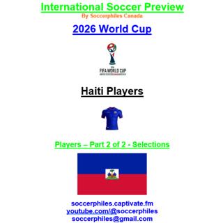 2026 FIFA World Cup – Haiti Players – Part 2 of 2