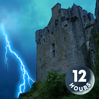 Rain on Castle with Thunder and Lightning 12 Hours | Rainstorm White Noise for Sleeping or Studying