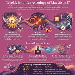 Weekly Intuitive Astrology May 20 to 27 ~ Big Sun in Gemini Transits, Mars square Pluto, Venus in Cancer