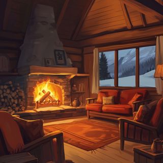 Cozy Fireplace and Snowstorm
