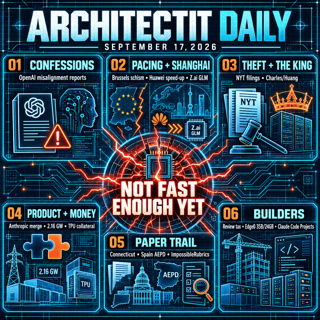 ARCHITECTIT DAILY AI News "Not Fast Enough Yet"— SEPTEMBER 17, 2026. 