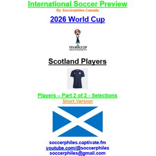 2026 FIFA World Cup – Scotland Players Short Version – Part 2 of 2