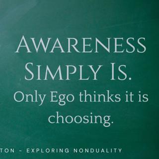 Awareness Simply Is. Only Ego Thinks it is Choosing.