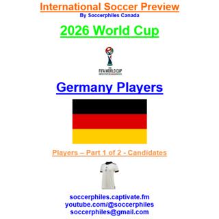 2026 FIFA World Cup – Germany Players – Part 1 of 2