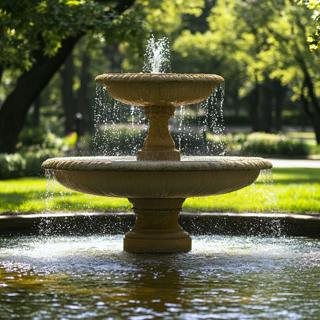 Park Water Fountain Ambience Sound | Sleeping | Study Music | Stress Relief | Study | Nature sounds