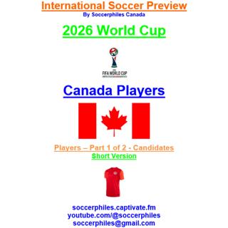 2026 FIFA World Cup – Canada Players – Part 2 of 2
