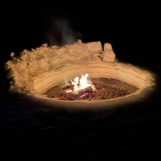 120: Campfire In The Snow Beside Cabin Creek