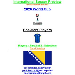 2026 FIFA World Cup – Bosnia-Herzegovina Players Short Version – Part 2 of 2