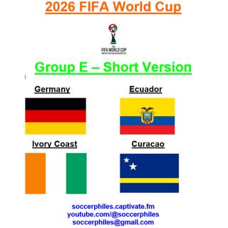 2026 FIFA World Cup - Group E Short Version – Germany, Ecuador, Ivory Coast, and Curacao