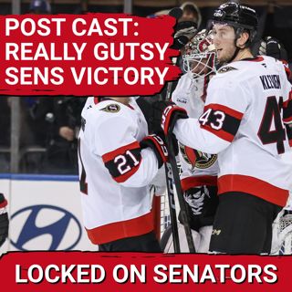 POST CAST: THOMAS CHABOT INJURED, OTTAWA SENATORS HOLD NY RANGERS TO UNDER 10 SHOTS IN GUTSY WIN