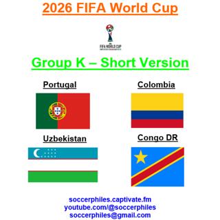 2026 FIFA World Cup - Group K Short Version – Portugal, Colombia, Uzbekistan, and Congo DR
