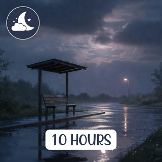 Falling Asleep at a Rainy Bus Stop - 10 Hours of Soothing Rain Sounds and Night Ambience