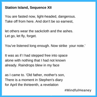Station Island, Sequence XII- Mindful Activity