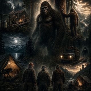 Bigfoot In The Logging Camp