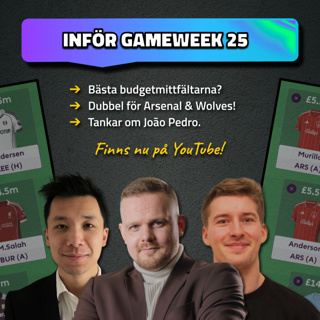34. Bästa budgetmittfältarna? | Arsenal DGW26 ✅ Inför gameweek 25 | Fantasy Premier League 25/26