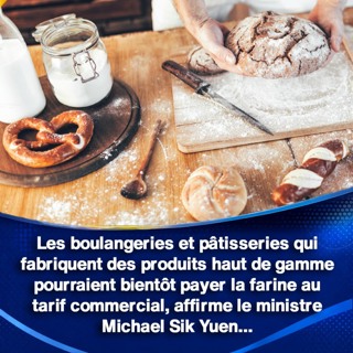 Les boulangeries et pâtisseries qui fabriquent des produits haut de gamme pourraient bientôt payer la farine au tarif commercial, affirme le ministre Michael Sik Yuen…