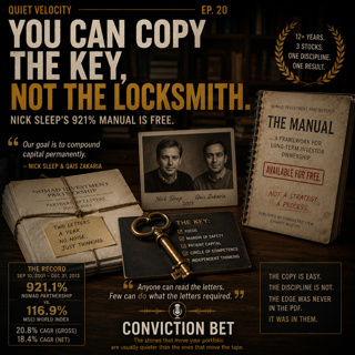 You Can Copy The Key, Not The Locksmith: Nick Sleep's 921% Manual Is Free