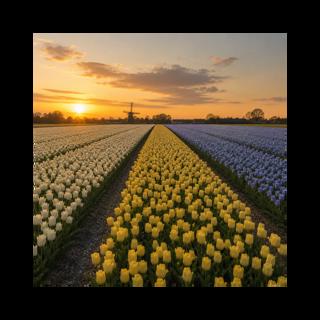 Slow Sleep Story | Evening in the Tulip Fields of Holland