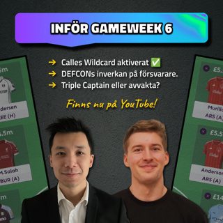 15. Wildcard aktivt ✅ | Inför Gameweek 6 | Fantasy Premier League 25/26