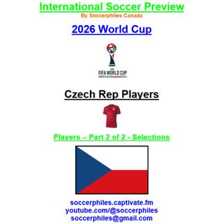 2026 FIFA World Cup – Czech Rep Players – Part 2 of 2