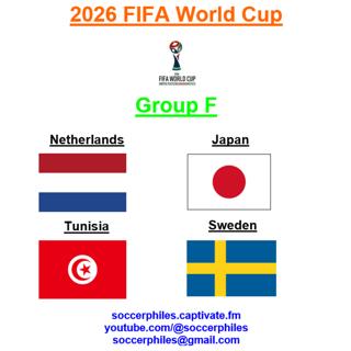 2026 FIFA World Cup - Group F – Netherlands, Japan, Tunisia, Sweden