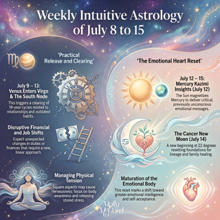 Weekly Intuitive Astrology of July 8 to 15 ~ Healing Cancer New Moon, Tough Venus in Virgo Transit