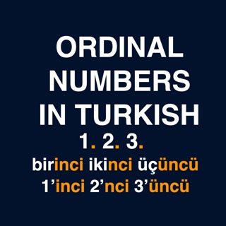 Ordinal Numbers in Turkish