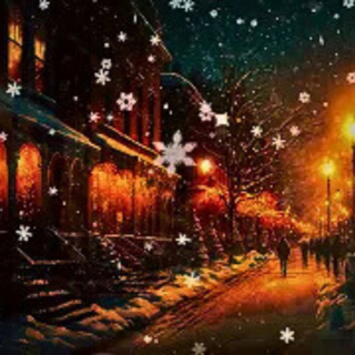 Winter Ambiance for Sleep ❄️ Cozy Village Lights & Snowfall for Sleep