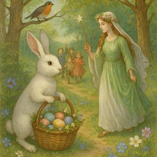Ostara The Spring Goddess - The Hare and The Sparrow (Premium)