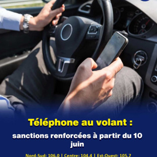 Téléphone au volant : sanctions renforcées à partir du 10 juin