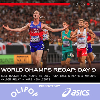 TOKYO WORLD CHAMPIONSHIPS DAY 9 RECAP: COLE HOCKER WINS MEN’S 5K GOLD, USA SWEEPS MEN’S & WOMEN’S 4X100M RELAY
