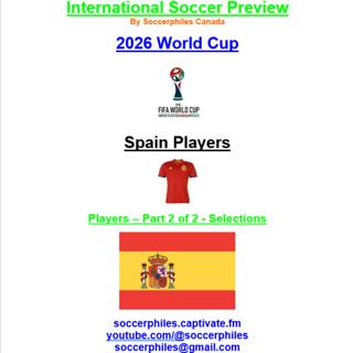 2026 FIFA World Cup – Spain Players – Part 2 of 2