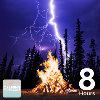 Relaxing Rain and Thunder Sounds with Fireplace Burning Ambience for Sleep ⛈️🔥💤 (8 Hours)